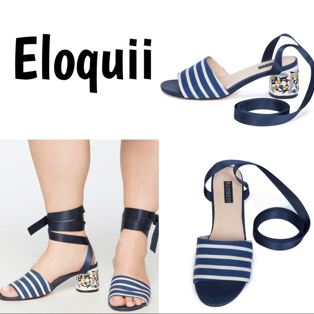 Eloquii NWT Luna Printed Cylinder Floral Heels